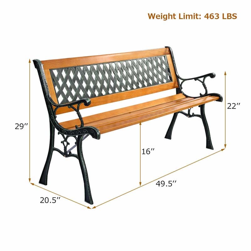 Eletriclife Outdoor Cast Iron Patio Bench