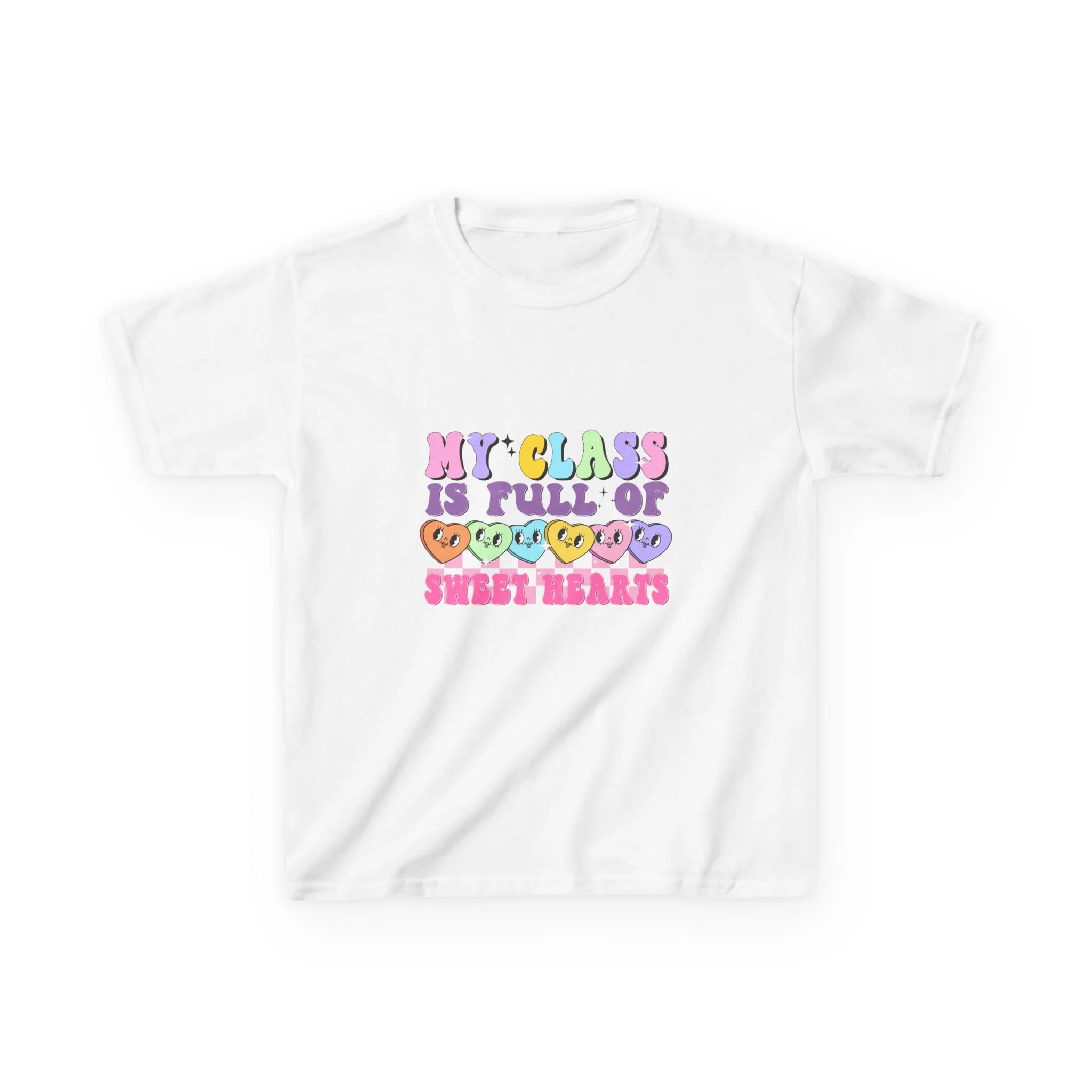 My Class Is Full of Sweet Hearts Kids Tee | Cute Emoji Classroom Shirt