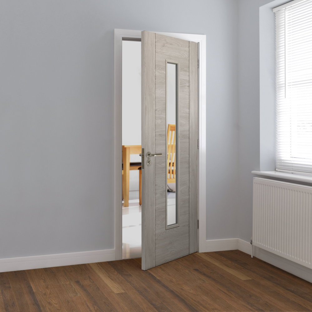J B Kind Alabama Fumo Glazed Laminate Internal Door