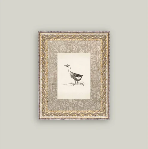 Single Goose Framed Antique Inspired Art
