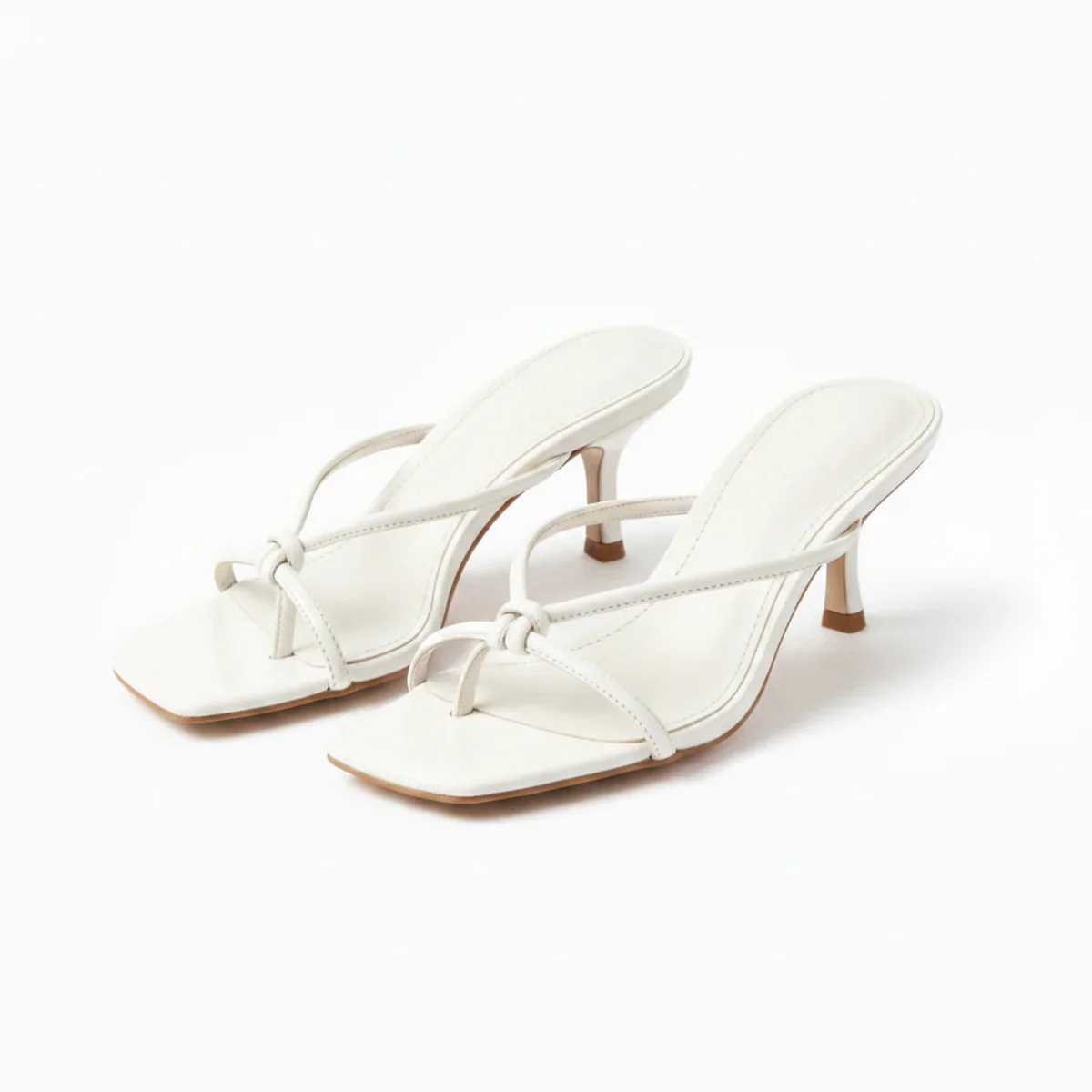 Women��s Heeled Sandals Elegant Knot Strap Design