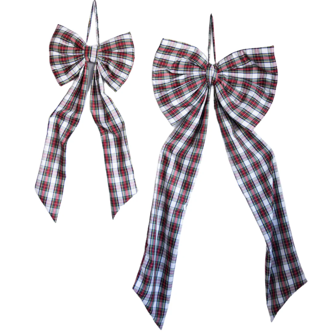 Holiday Red Plaid Oversized Bow Large