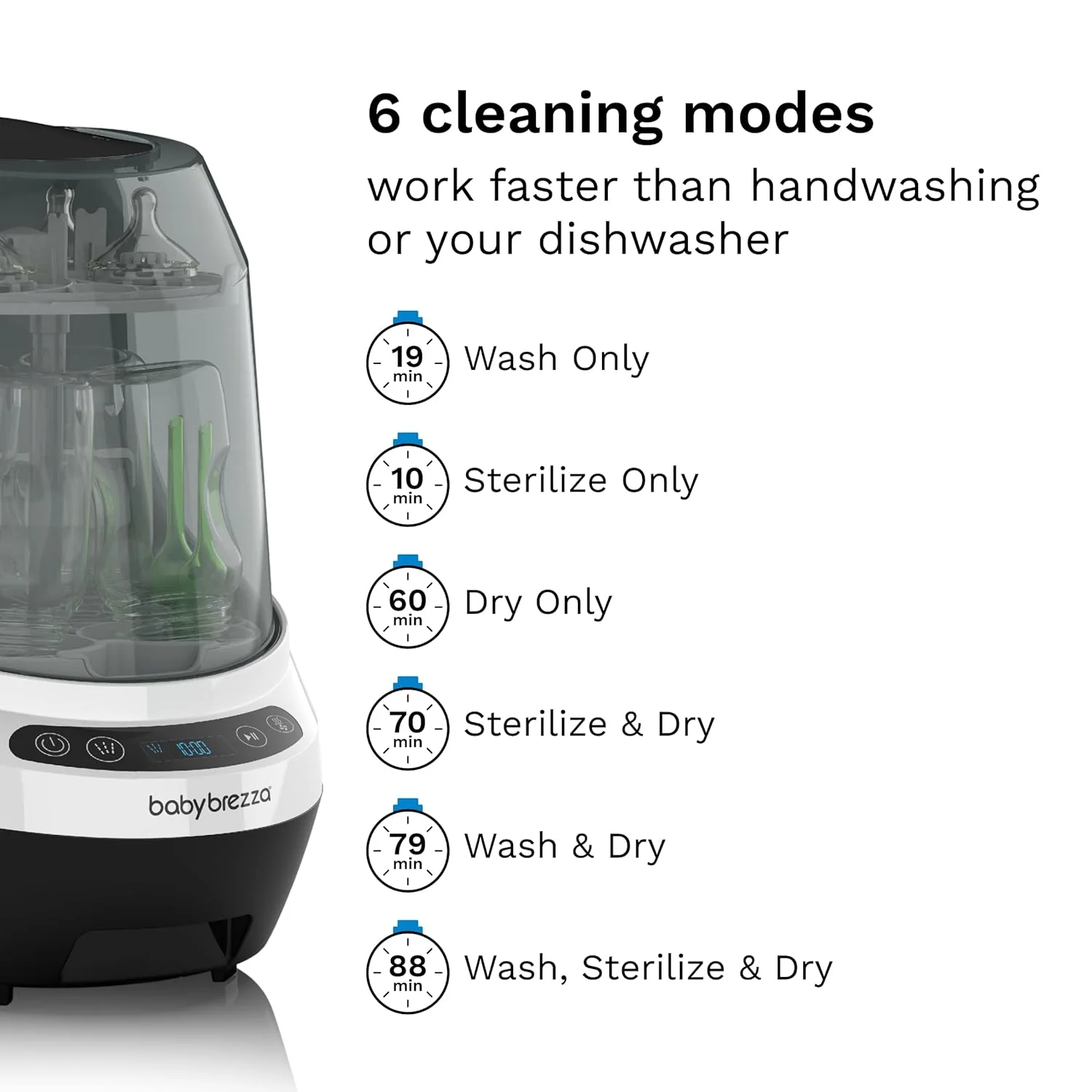 Bottle Washer Pro - Baby Bottle Washer, Sterilizer + Dryer - All in One Machine Cleans Bottles, Pump Parts, & Sippy Cups