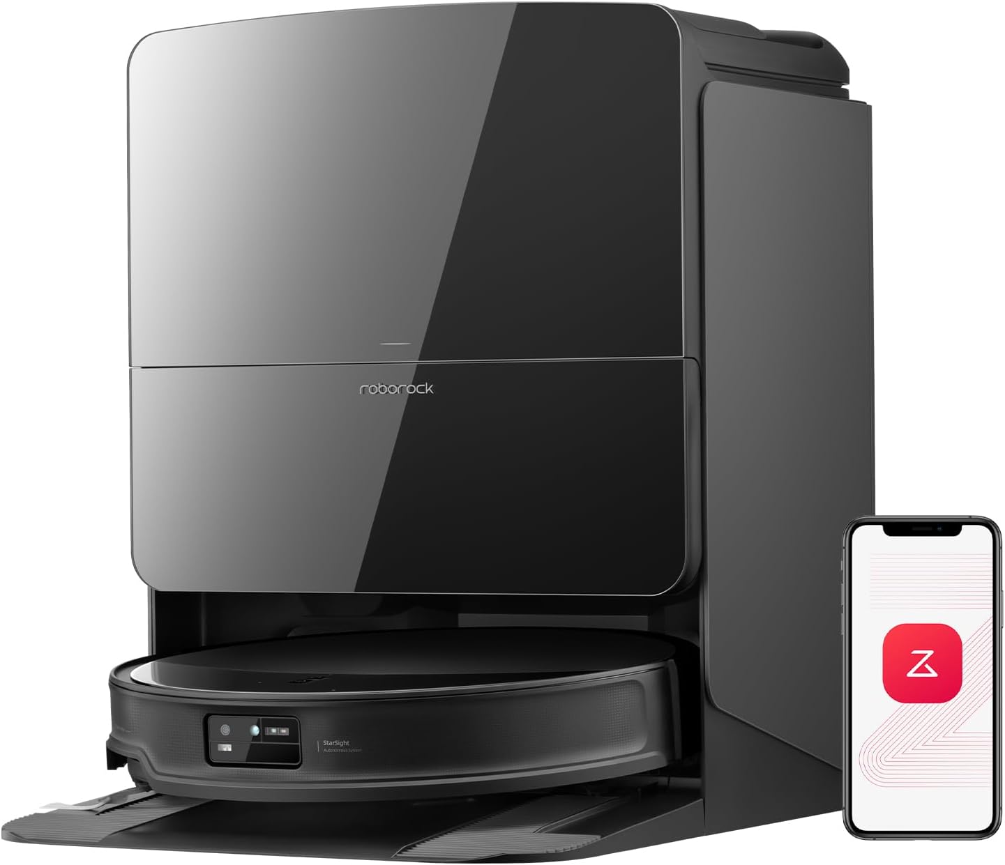 roborock Saros 10R Robot Aspirateur, Brosse et Serpillère Relevables et Extensibles, Triple Système Anti-Enchevêtrement, Station Multifonctionnelle 4.0, Évitement Avancé des Obstacles, 7,98cm Mince
