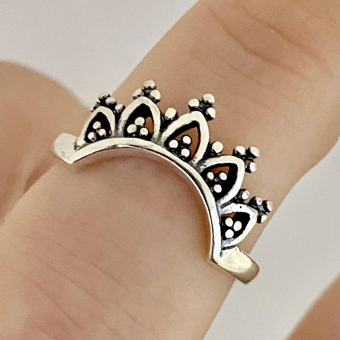 Laihas Handcrafted Romantic Crescent Boho Ring Ass sizes