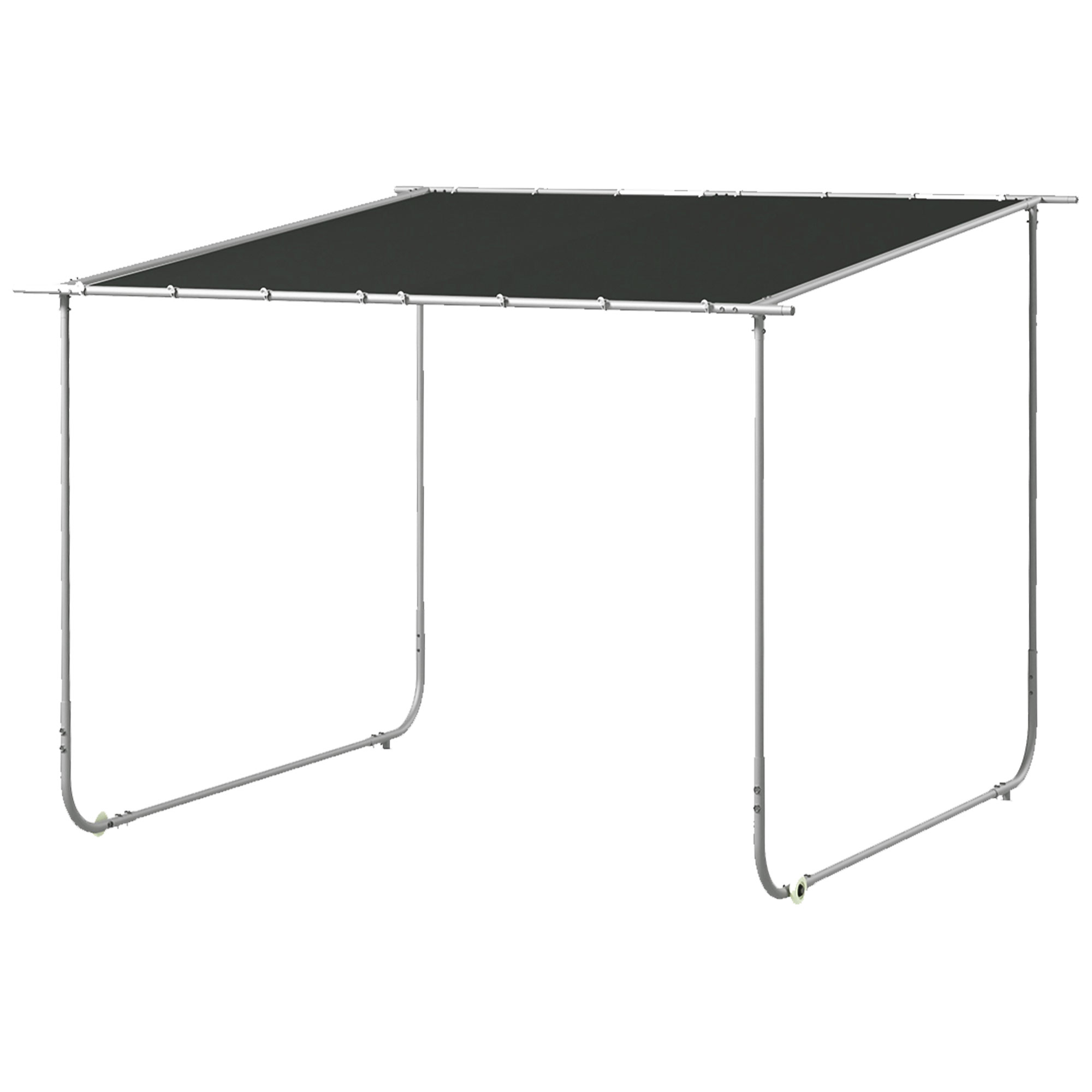 Mobiele Paviljoen met Wielen, Inclusief Zandzakken, Metalen Frame, 3x3m, Grijs