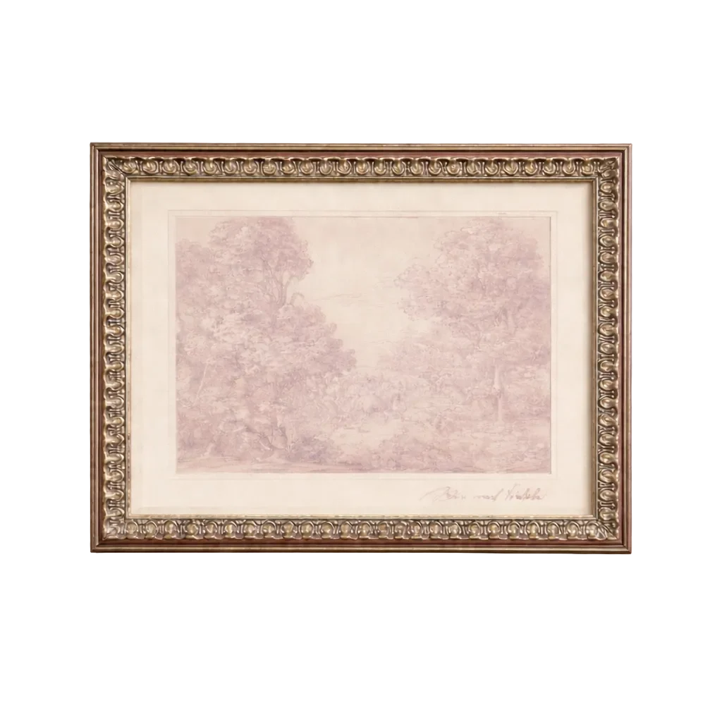 Monteverde Sketch | French Antique Inspired Polished Framed Art