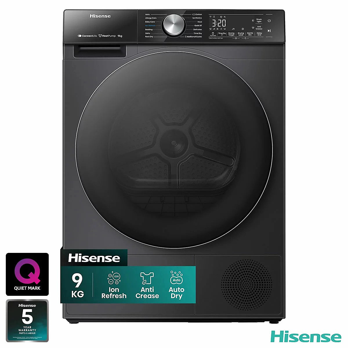 Hisense 9Kg Heat Pump Tumble Dryer - Black| DH5S902BB