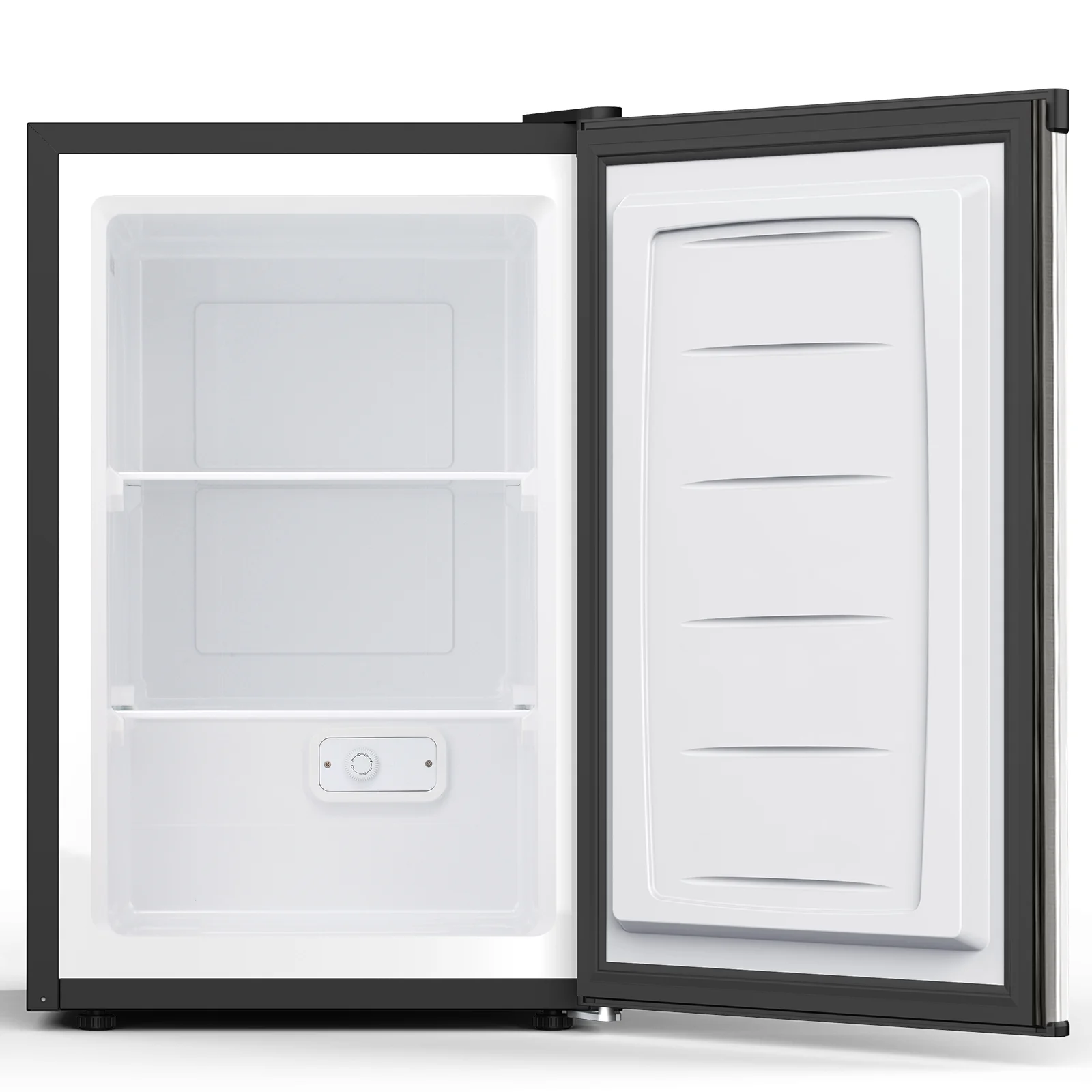 KNDKO 3.2Cu.ft Upright Freezer, Compact Freezer with Removable Shelves, Adjustable Thermostat for Home/Kitchen/Office, SILVER