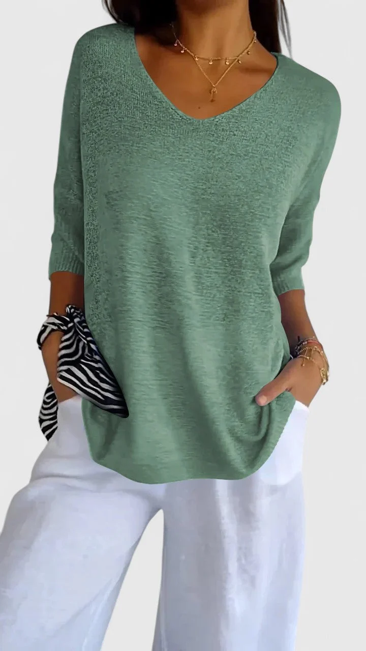 Women��s Elegant V-Neck Top Comfortable and Flattering Design