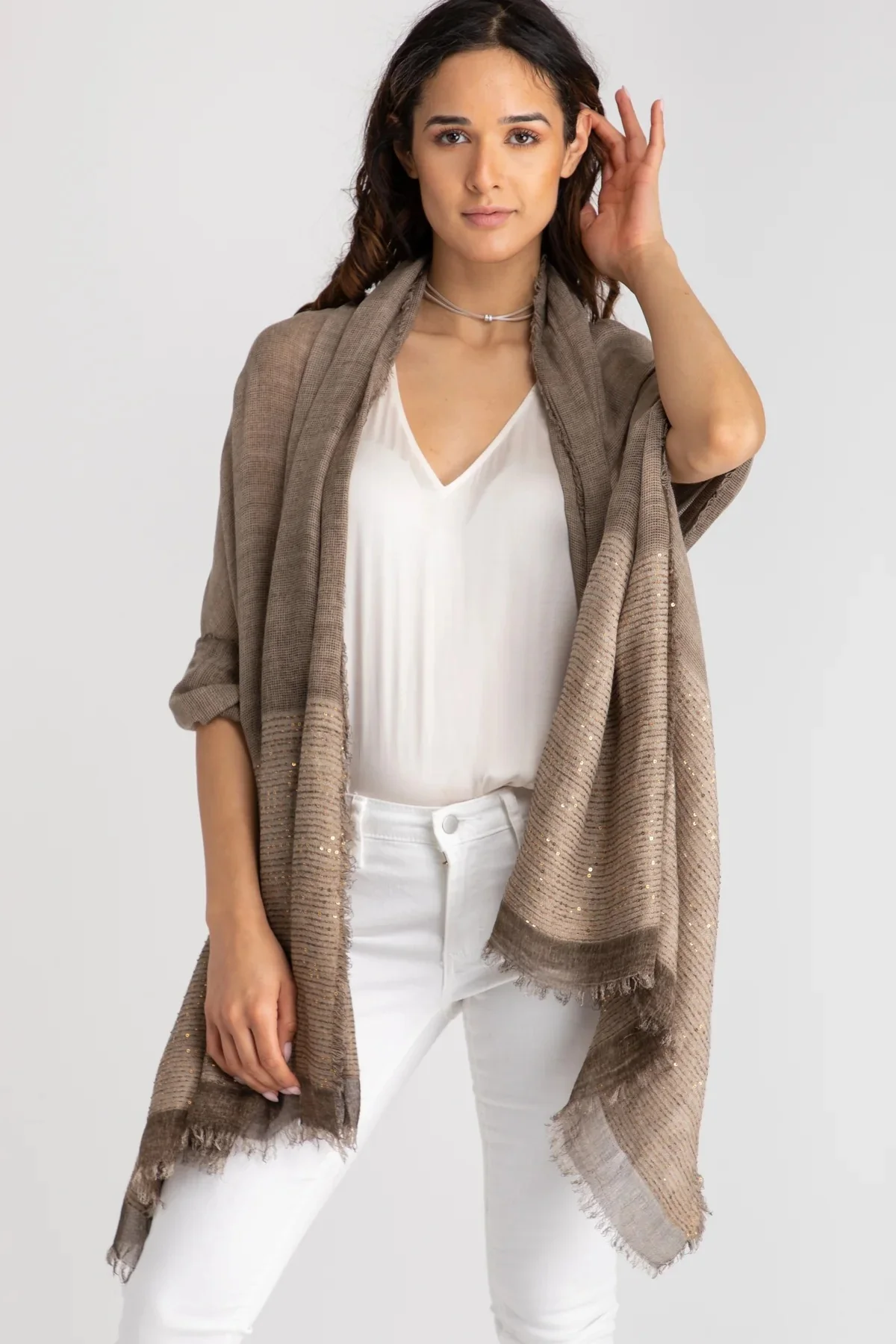 Lenox Taupe Wrap Scarf
