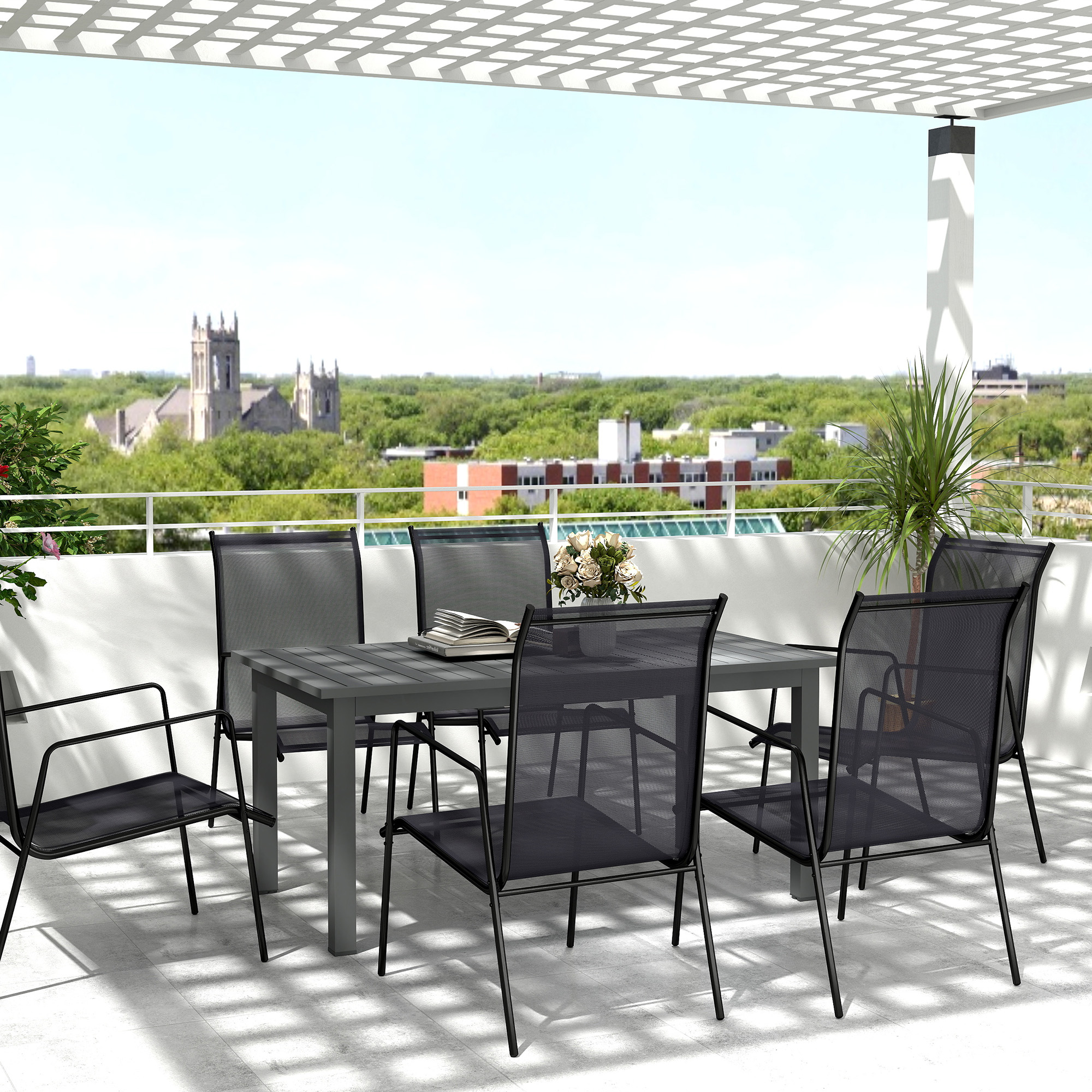Uitschuifbare Tuintafel Aluminium 160/220x90 cm Weerbestendig, Antislip Buffettafel Grijs