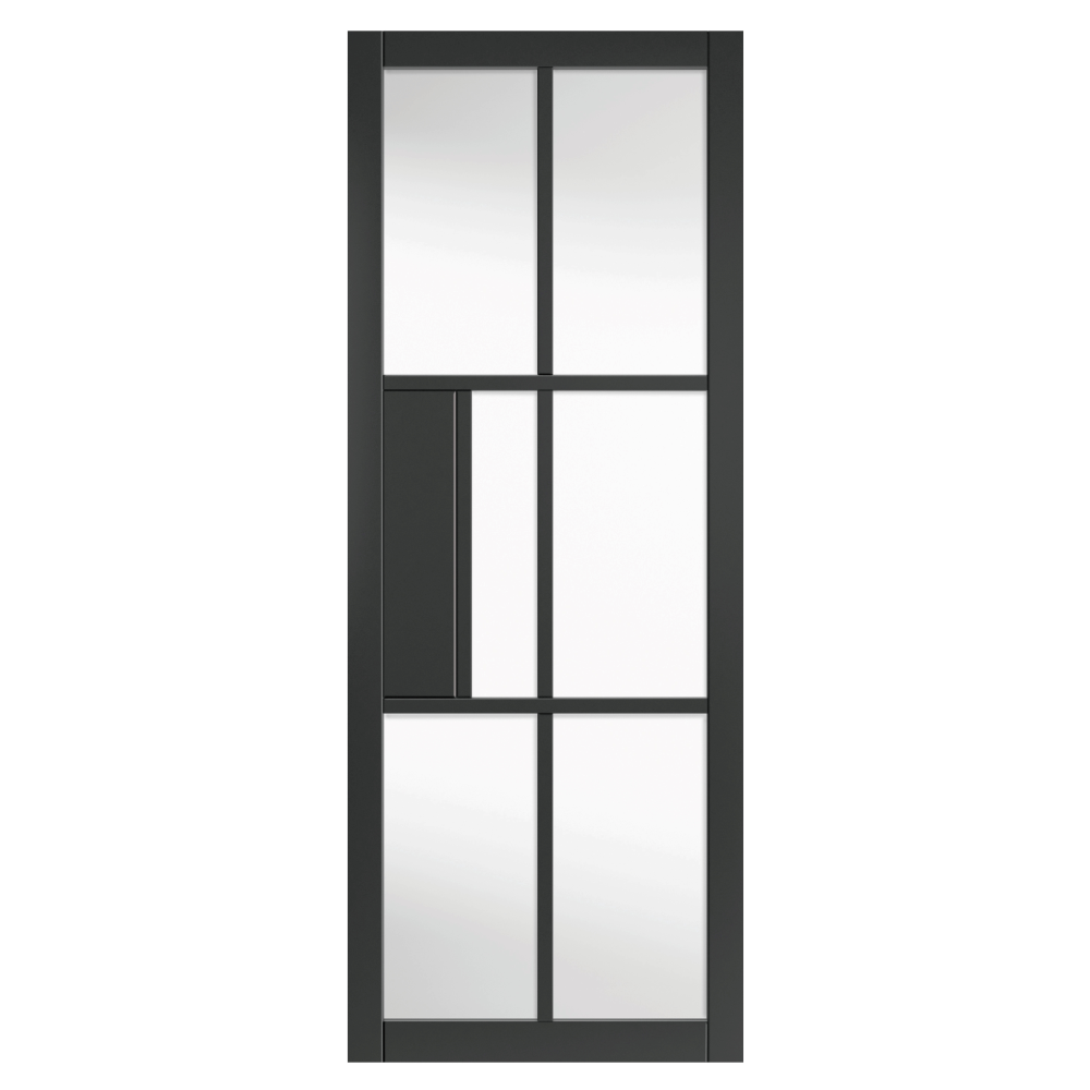 J B Kind Civic Black Clear Glazed Internal Door
