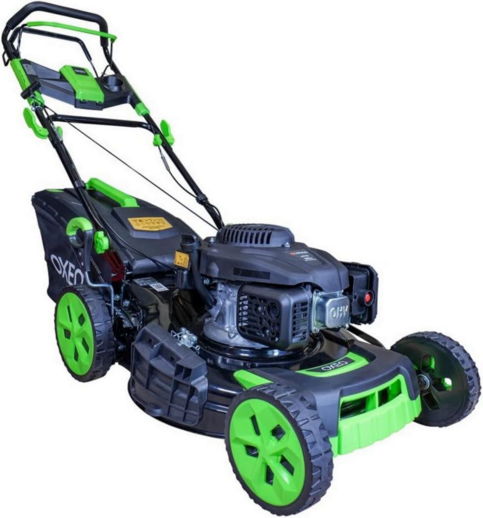 Tondeuse à gazon thermique 196 cm³ - Puissante - Autotractée - Moteur Loncin V200 - Largeur de coupe 53 cm - Bac de ramassage 65 L