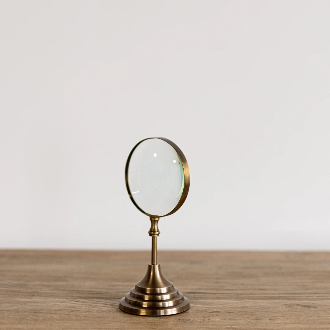 Brass Inspired Standing Magnifying Glass