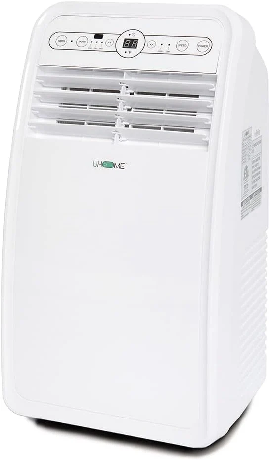 Uhome Portable Air Conditioner, 8000 BTU Compact AC Unit with Cooling, Dehumidifier, Fan, Remote Control and Window Mount Kit Included, White