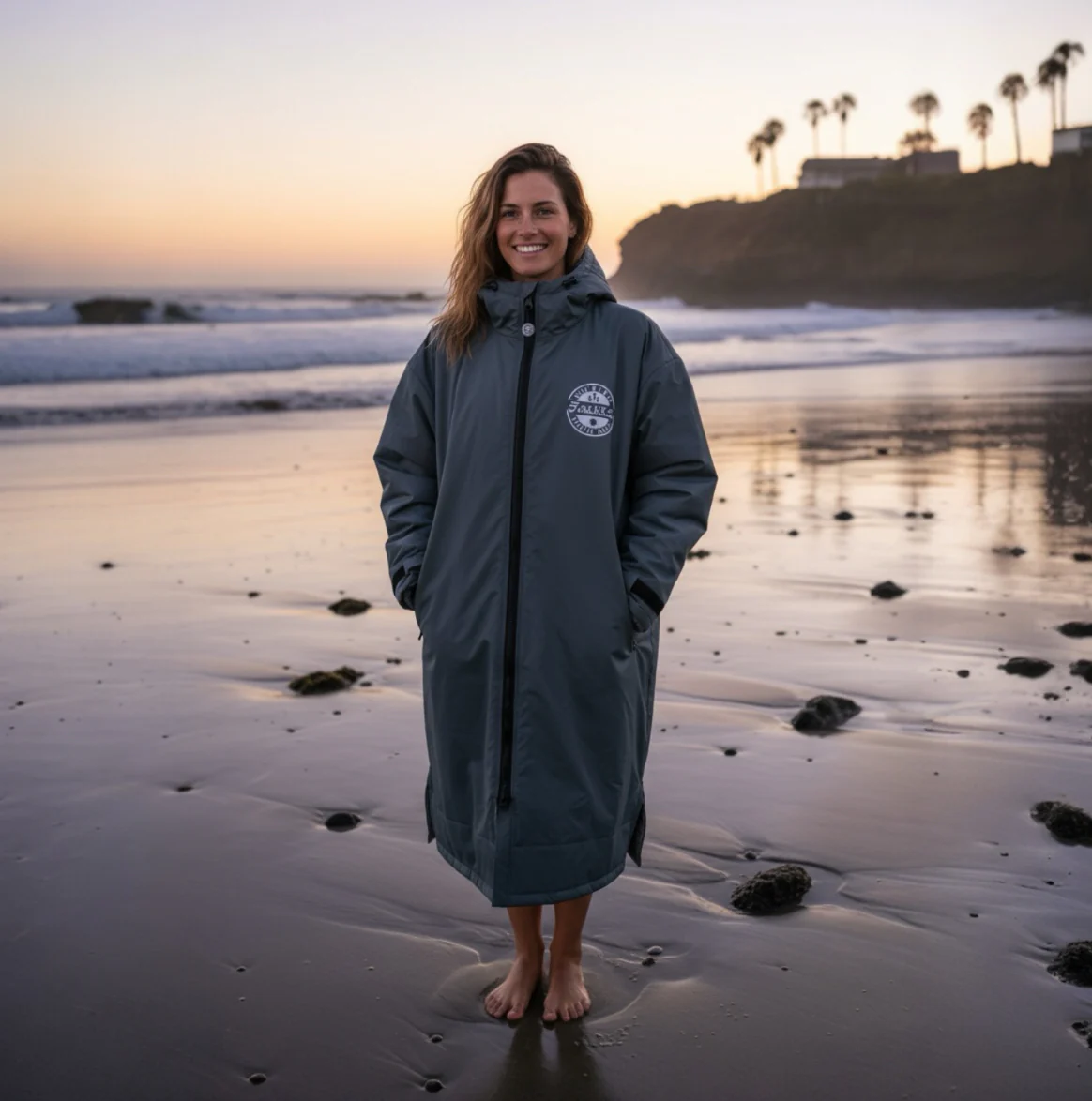 FREE BEANIE | Recycled Fleece Changing Robe “FatWrap�?| Waterproof |Beach | Swimming | Surfing | Coat