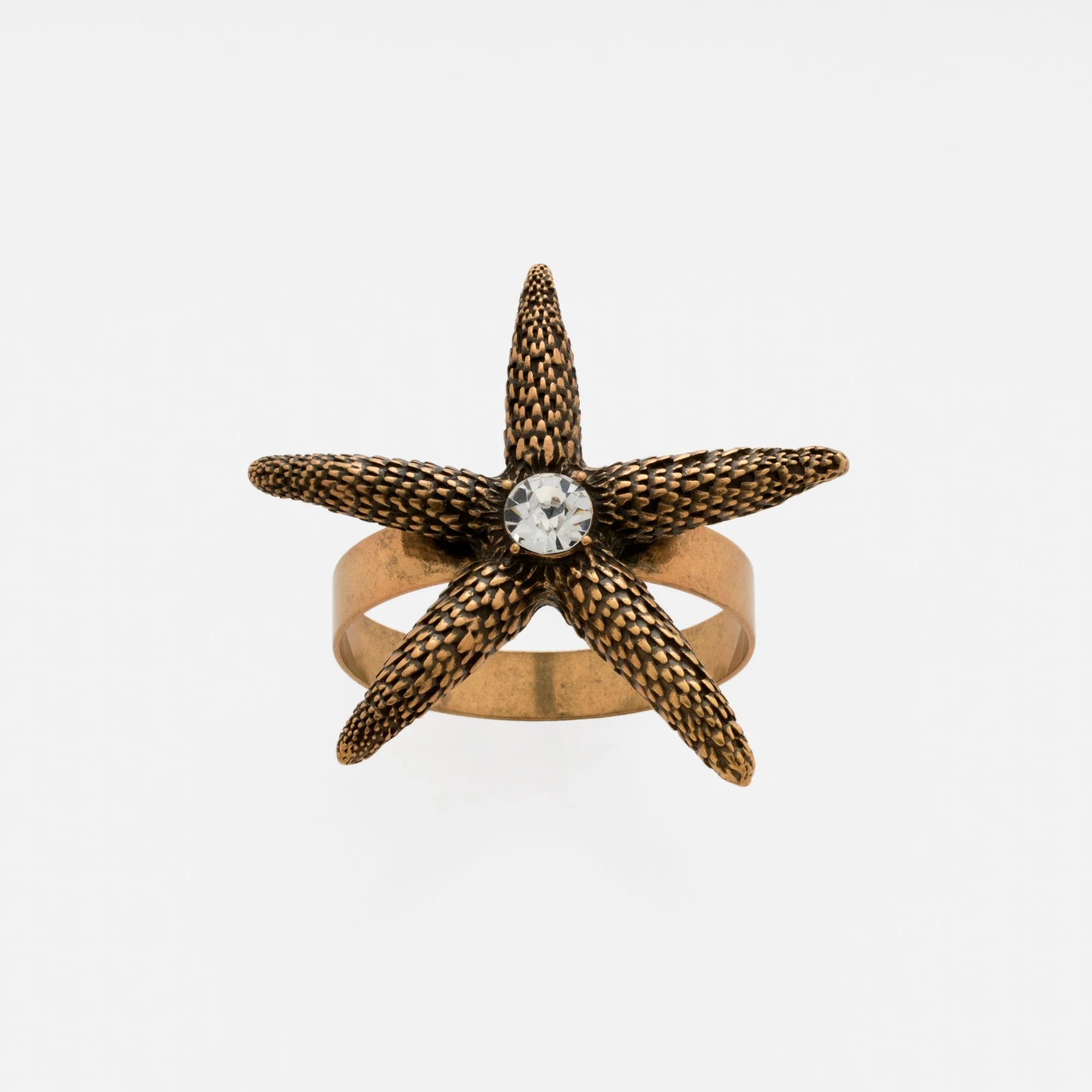 Starfish Skinny Napkin Rings, Bronze, Set of 4