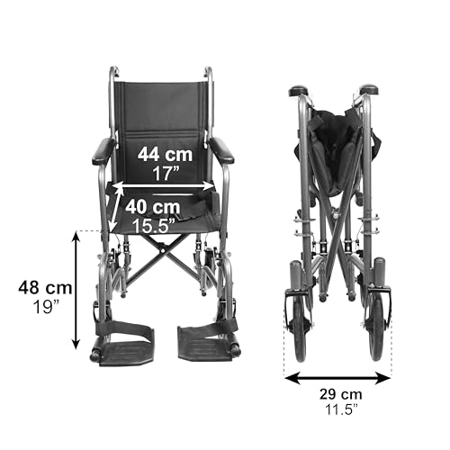 PEPE   Sedia a Rotelle Pieghevole Leggera (Sedia Stretta 38 cm), Sedia a Rotelle Stretta, Sedia a Rotelle da Transito Acciaio, Sedie Rotelle per Anziani Richiudibile, Sedia Rotelle Pieghevole : Amazon.it: Salute e cura della persona