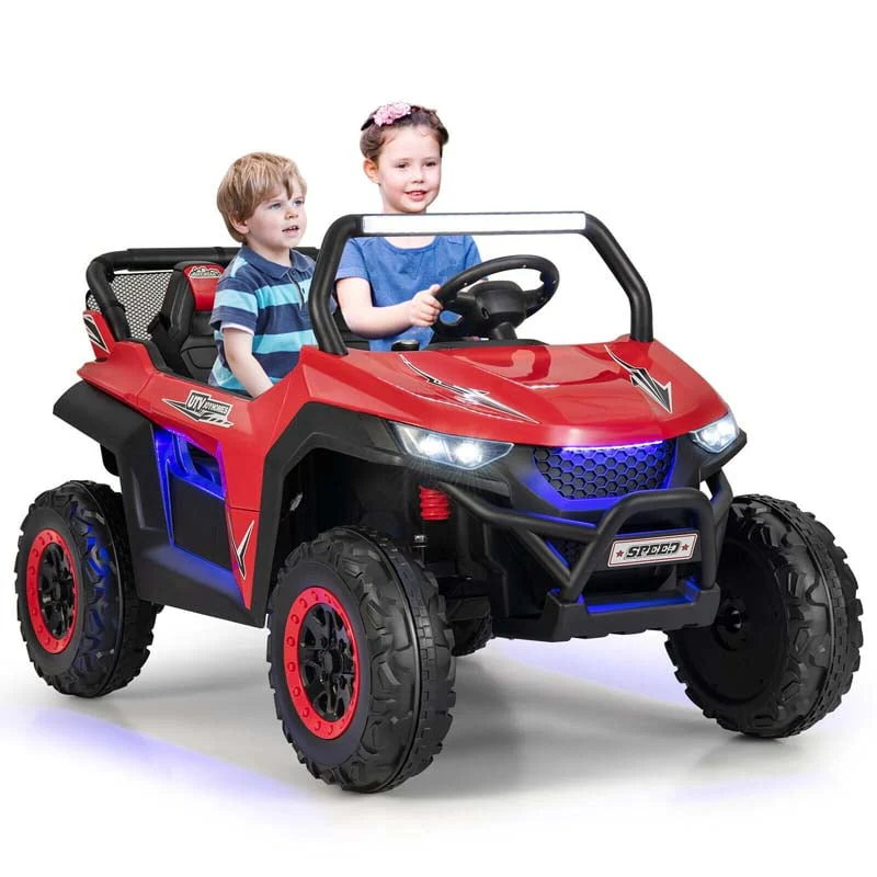 12V 2 Seater Kids Ride On Utv Car Battery Powered Rc Electric Vehicle With Lights Amp Music