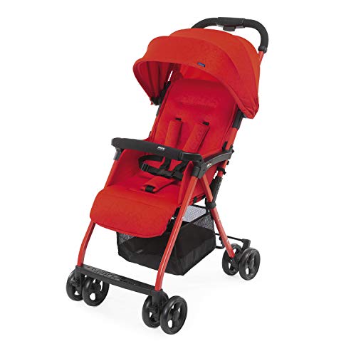 Chicco OHlalà 3 Passeggino Ultraleggero da 0 Mesi a 15 kg, Passeggino Reclinabile e Pieghevole con Cestello Capiente, Chiusura Compatta, Parapioggia e Cappottina Estendibile   Rosso : Prima infanzia
