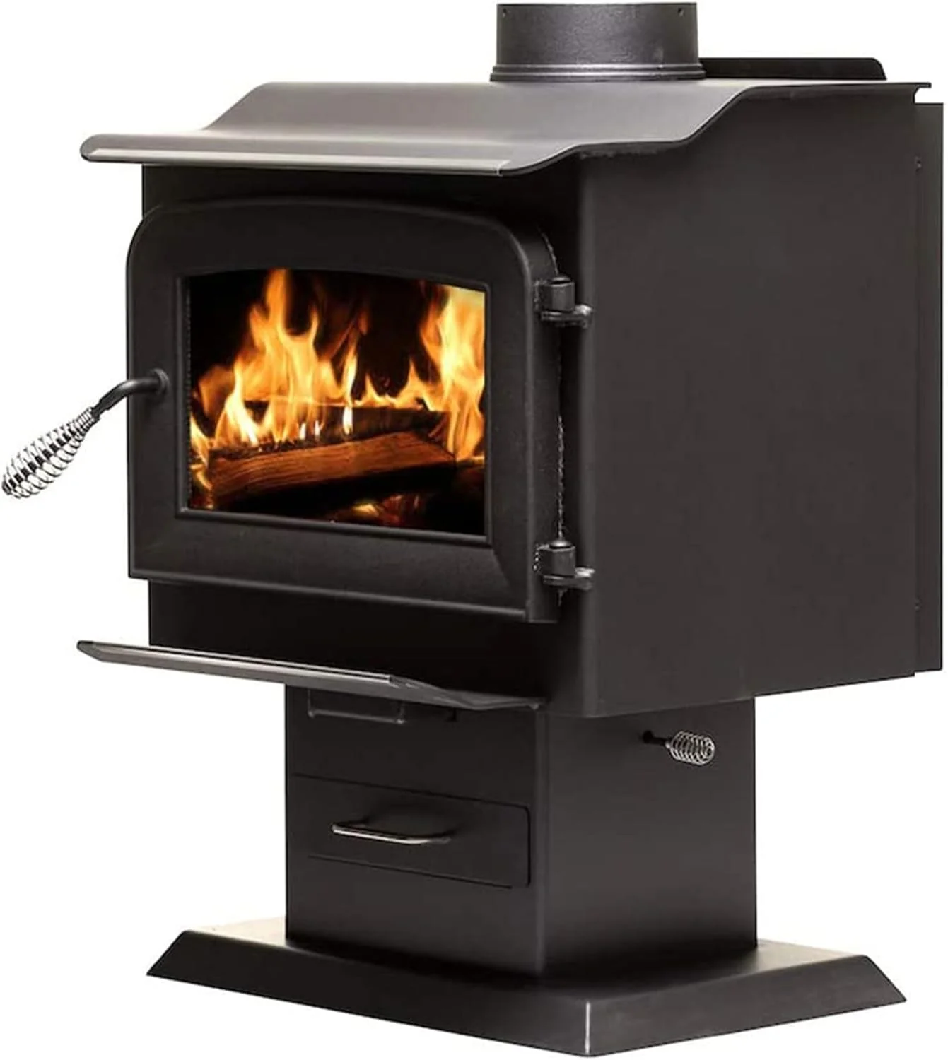 Ashley Hearth AW1120E-P Wood Stove, 68,000 BTUs, 1200 Sq. Ft. Heating, Pedestal Base, EPA Certified