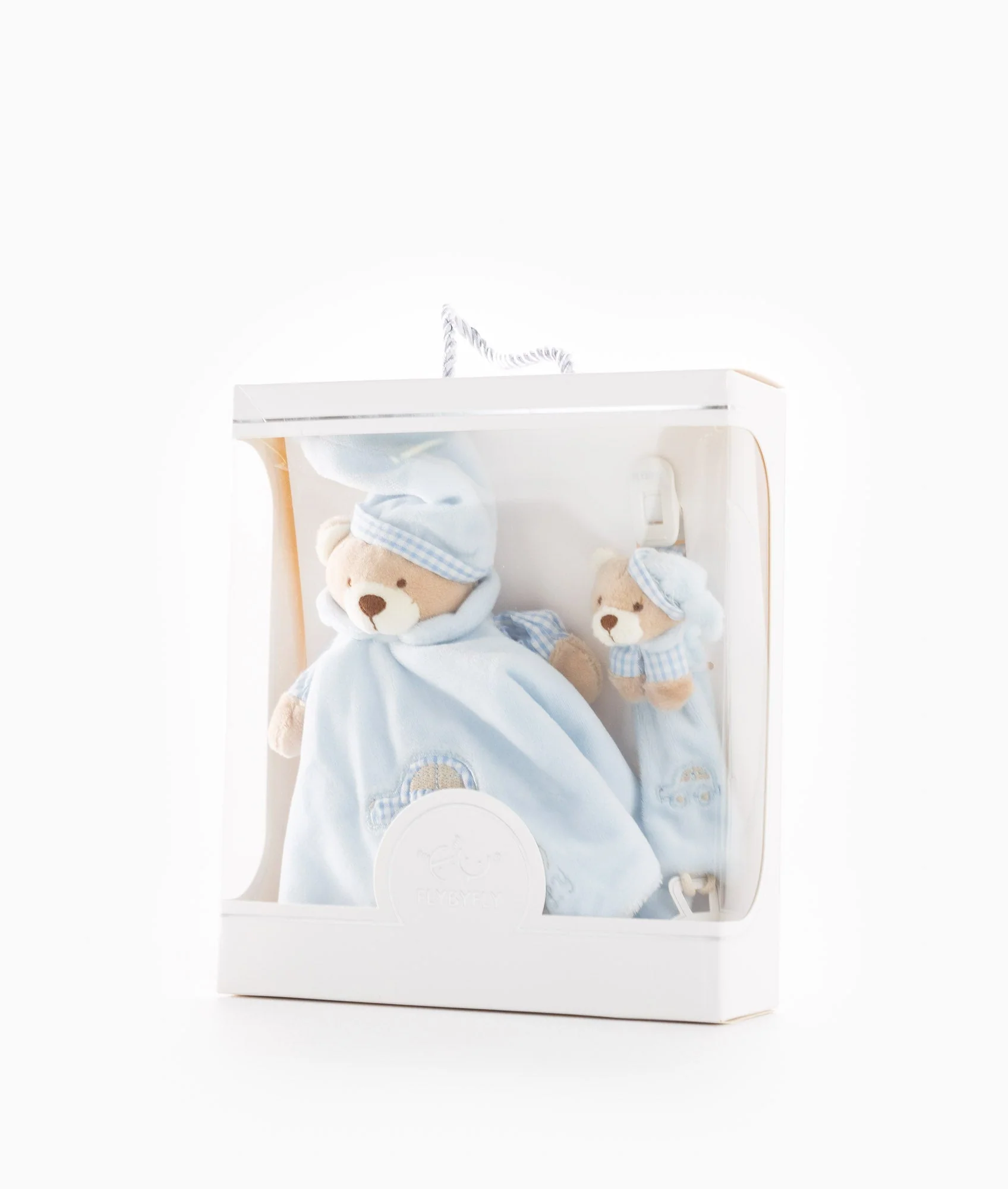 Baby Comforter & Dummy Clip Set | Blue