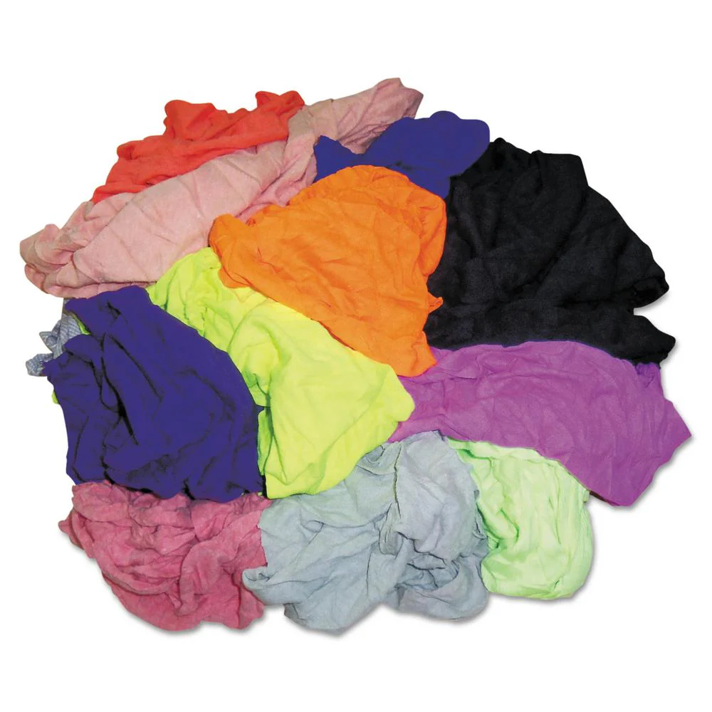 Saltex CPVSB-25  ~  Wiping Cloths Recycled Colored T-Shirt Wipers 25 Lbs