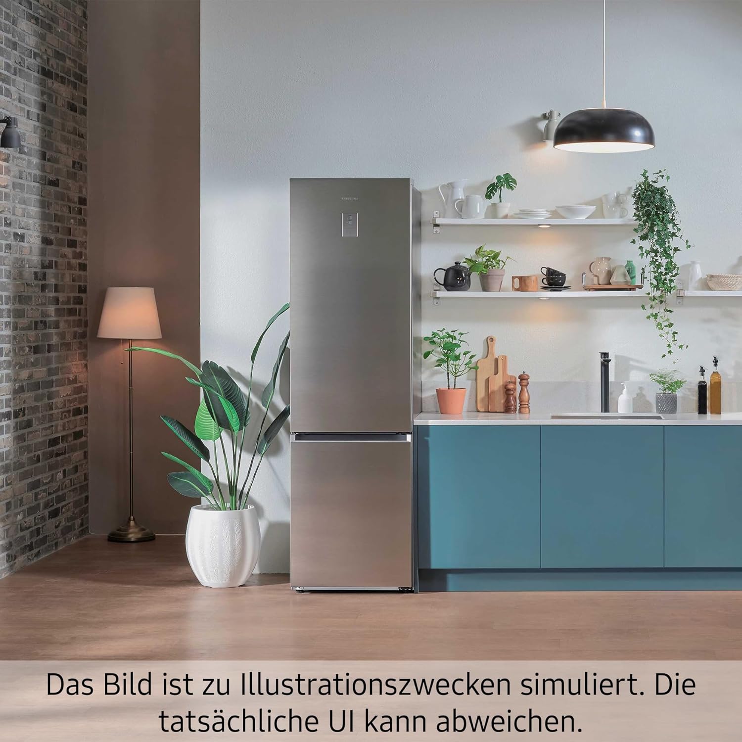 Kühl-Gefrier-Kombination, Kühlschrank mit Gefrierfach, 203 cm, 390 l Gesamtvolumen, 114 l Gefrierteil, AI Energy Mode, Edelstahl-Look, RL38C600CSA/EG