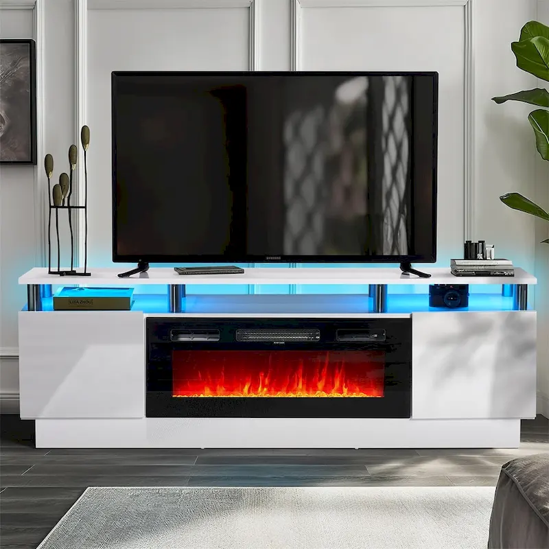 70  Fireplace TV Stand with 36  Electric Fireplace