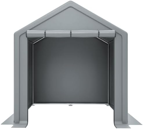 Garage per bicicletta con porta avvolgibile, 190 x 170 x 200 cm, in metallo, resistente alle intemperie, grande tenda da garage, per 2 biciclette e attrezzi da giardino, grigio scuro