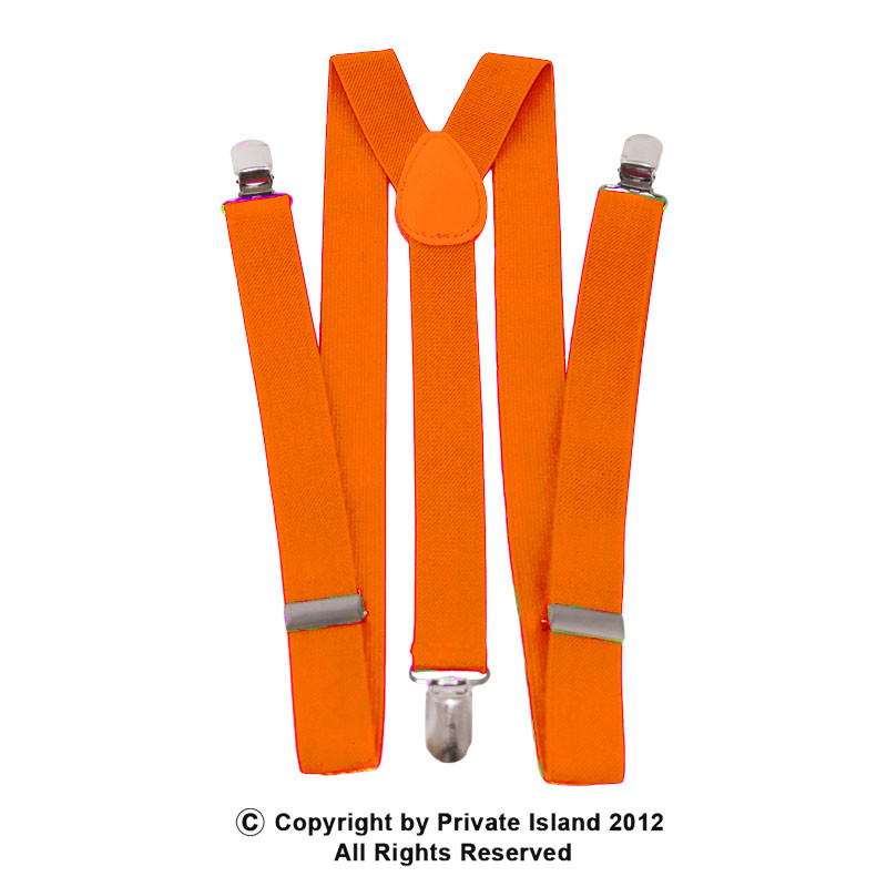 Orange Suspenders Bulk Wholesale Clip On Elastic 12 PACK WS1282D