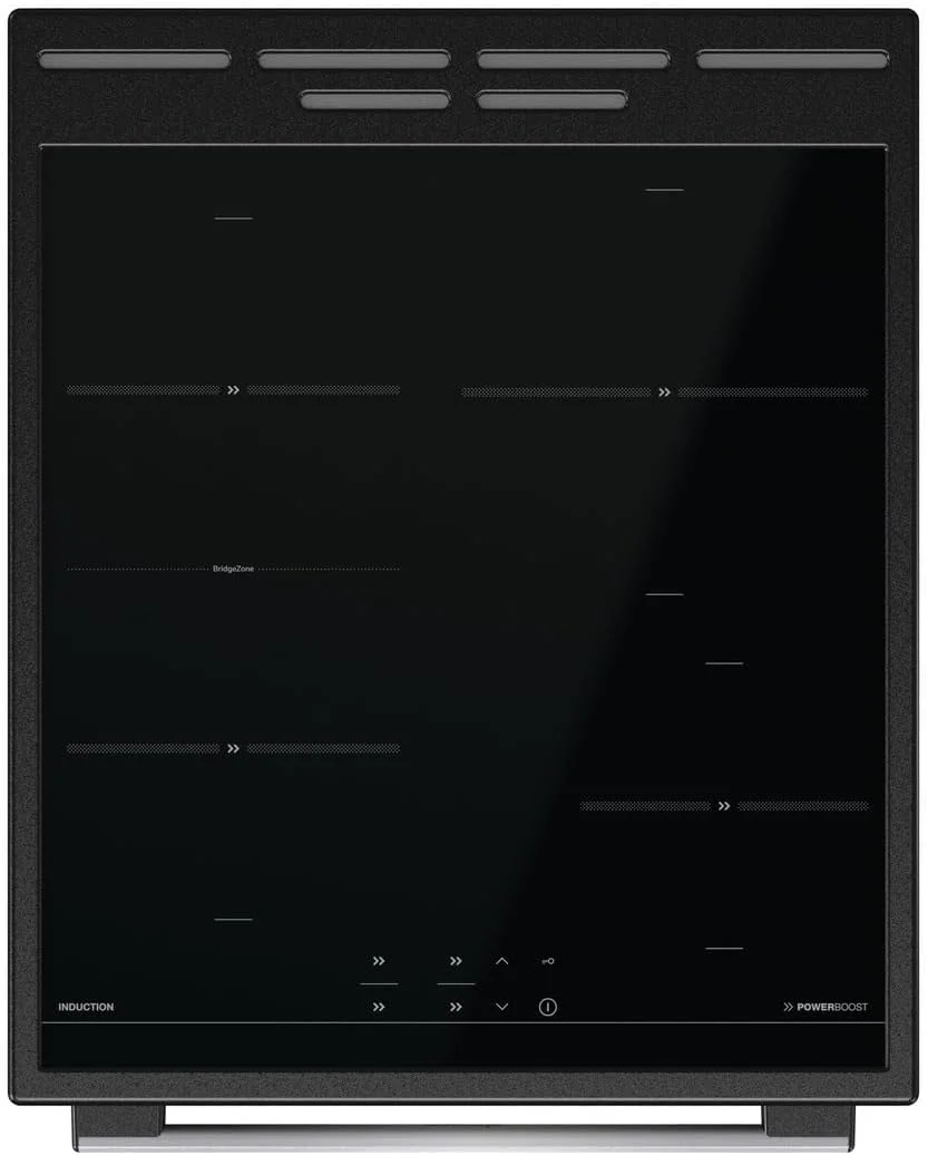 Gorenje GEIT5C61SPG Standherd mit Induktionskochfeld, 50 cm, 70 Liter,Silber, PerfectGrill, AirFry, FrozenBake, Pizza Mode 300°C, AquaClean, Made in Europe, inox