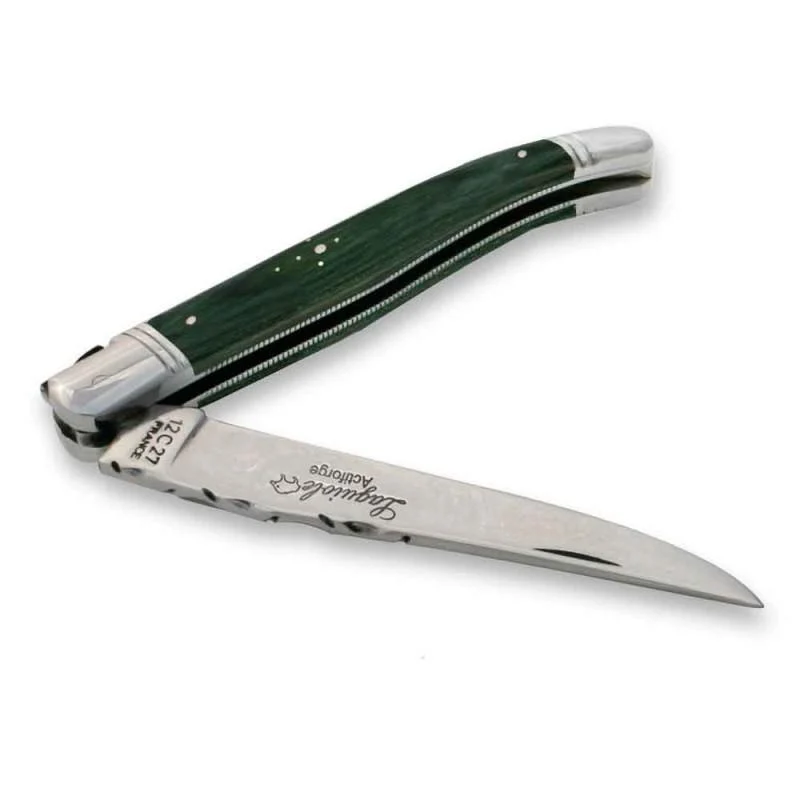 Laguiole Knife Green Stamina Wood Handle