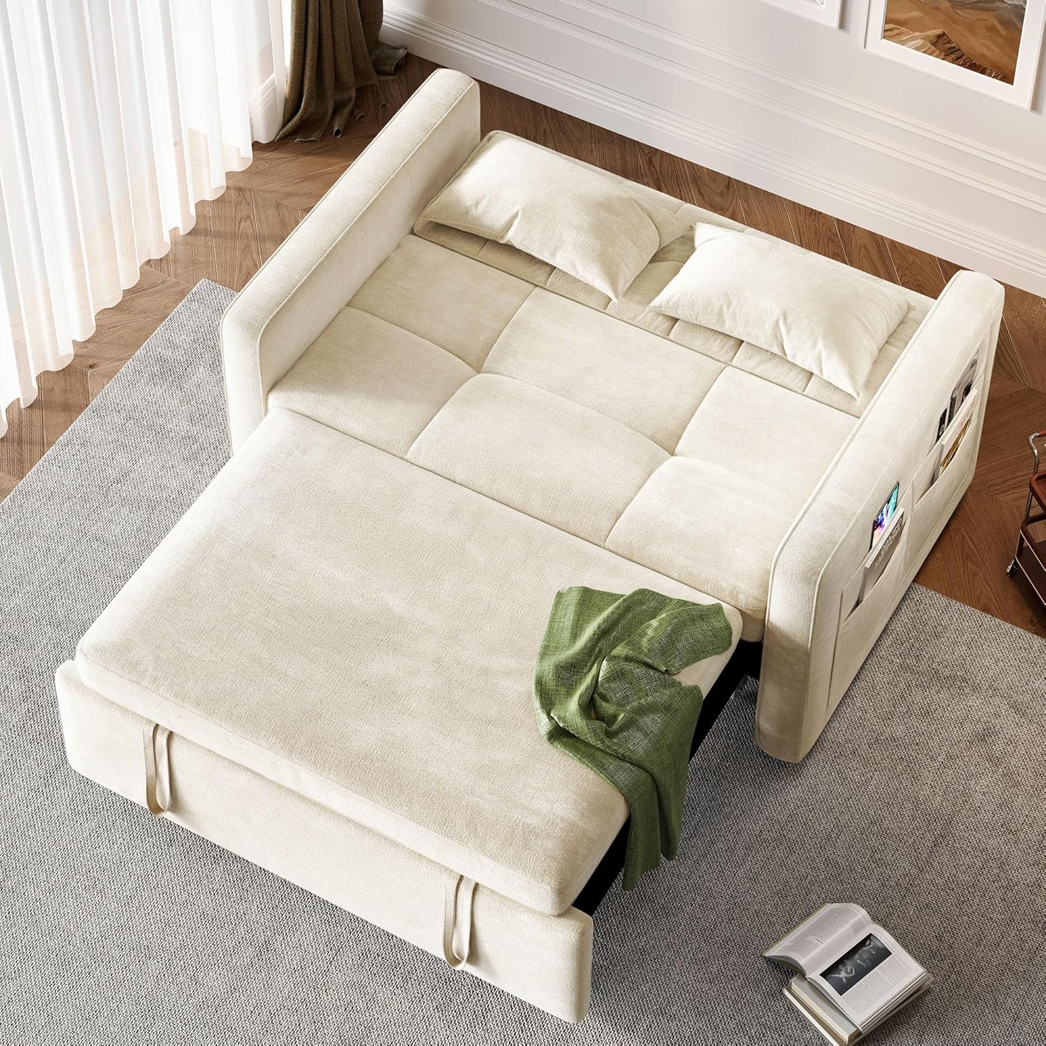 DWVO 3-in-1 Convertible Sofa Bed, 55