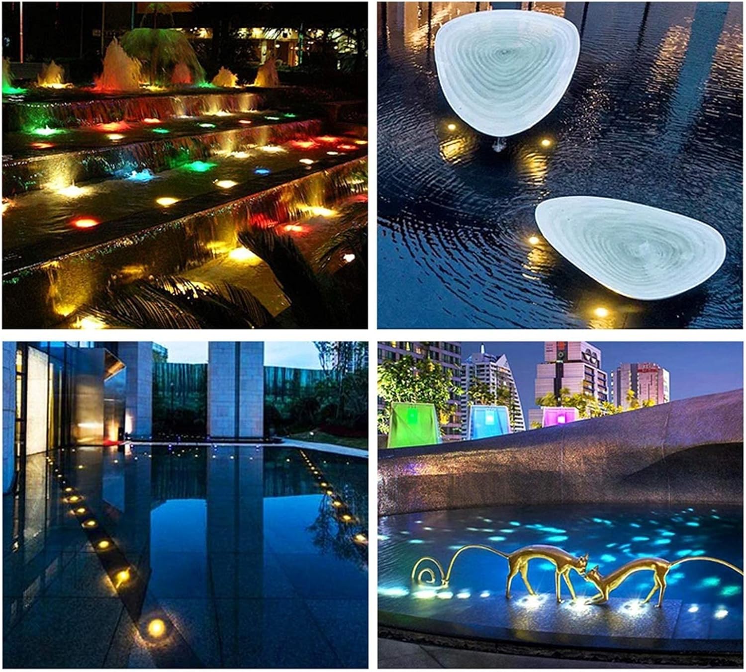 Tauchbarer Led-Poolstrahler – Unterwassereinbauleuchte, Einbaustrahler, Unter Wasser Eingebetteter Poolstrahler, Led 12 V, Wasserdicht, Ip68, Edelstahl, Pool-/Teichbeleuchtung (Weißes Licht 15 W)