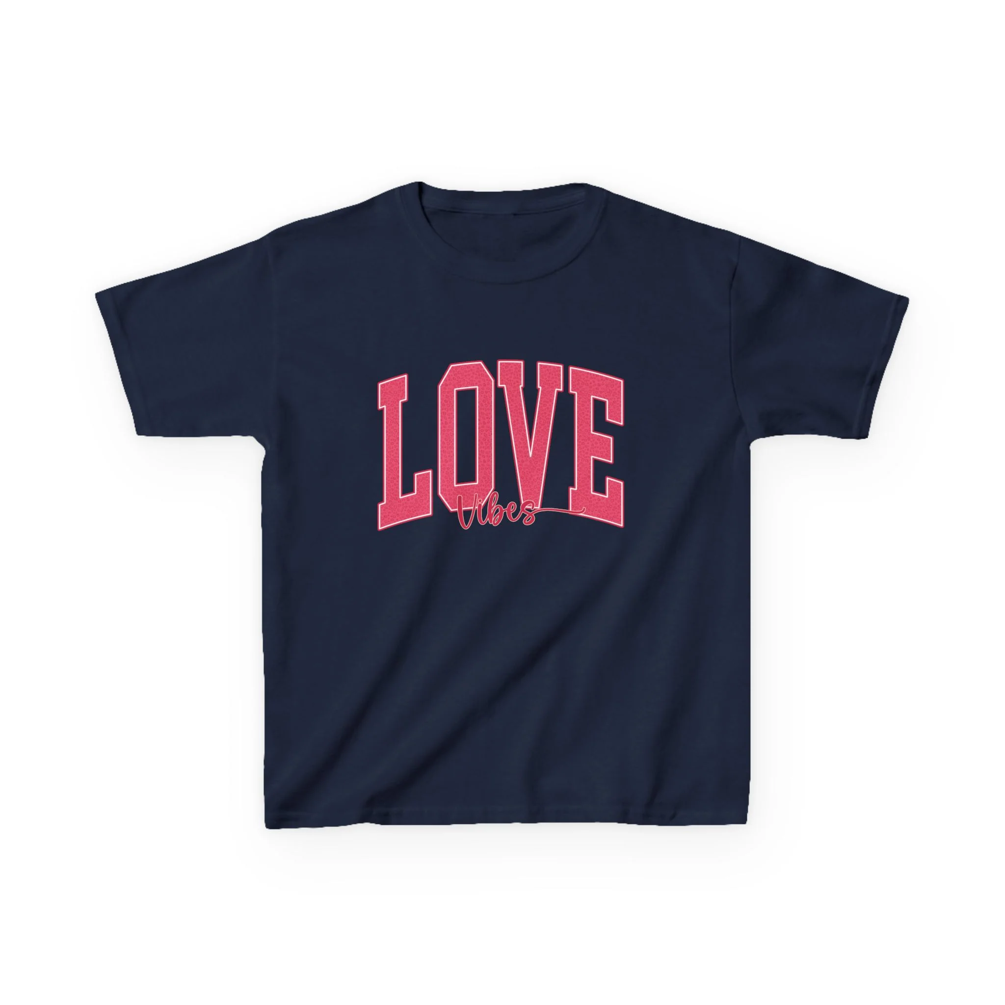 Love Vibes Kids Tee | Pink Arch Lettering