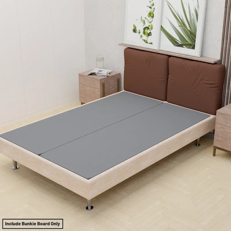ONETAN, 1.5-Inch Split Bunkie Board for Mattress/Bed Support - Fully Assembled, Improved Comfort and Support, Gray