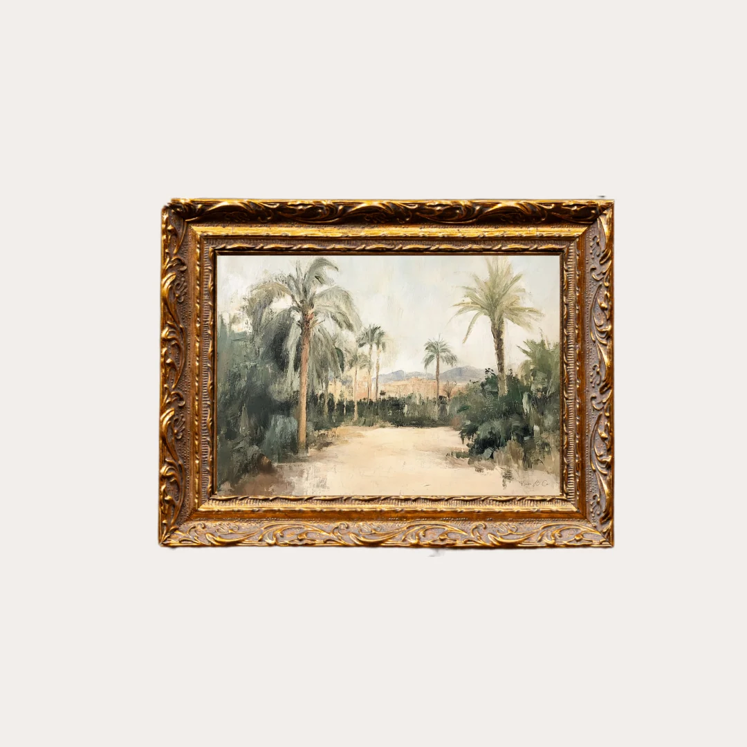 Palm Tree Paradise | French Brass Inspired Gold Mould Framed Art