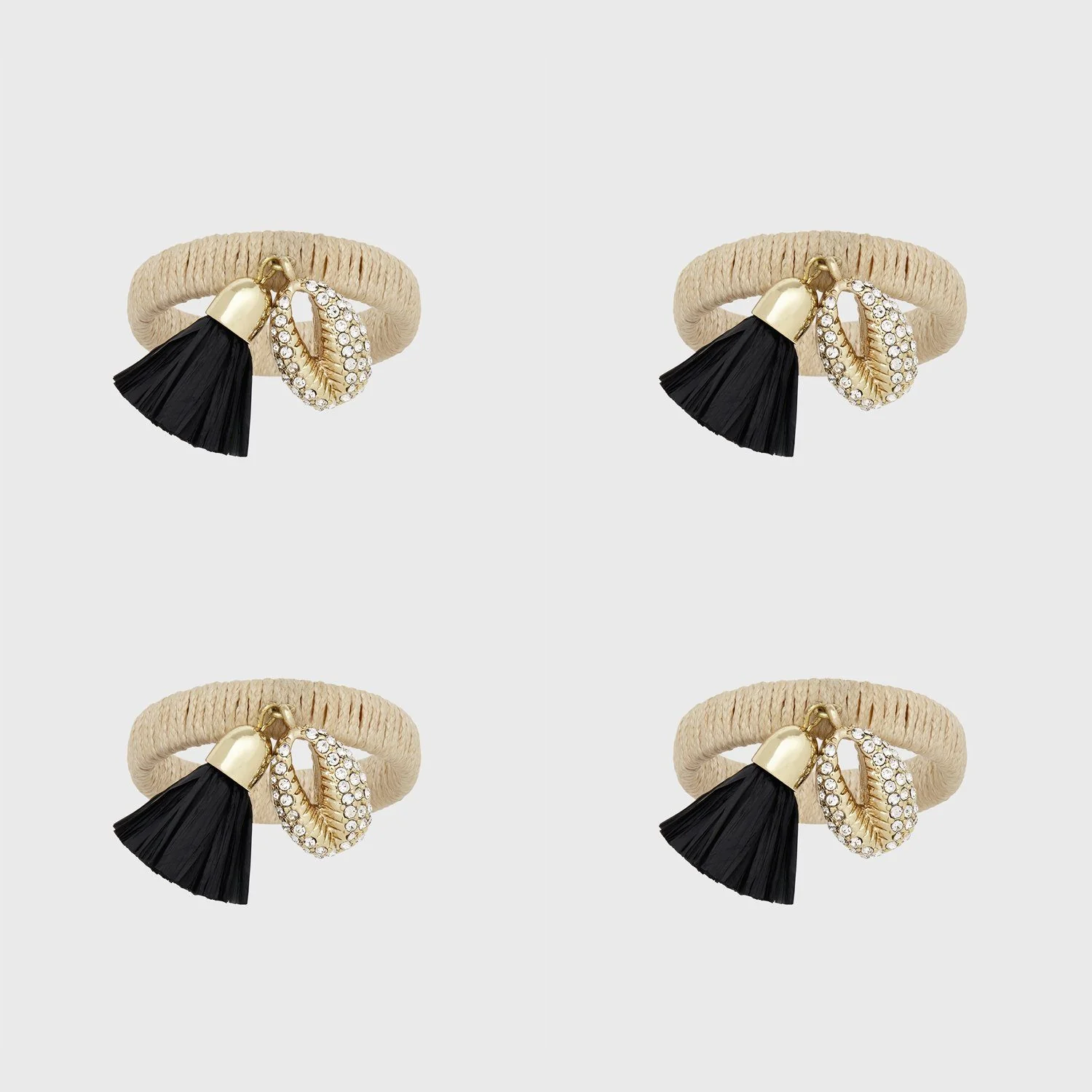 Skinny Puka Shell Napkin Ring, Set of 4