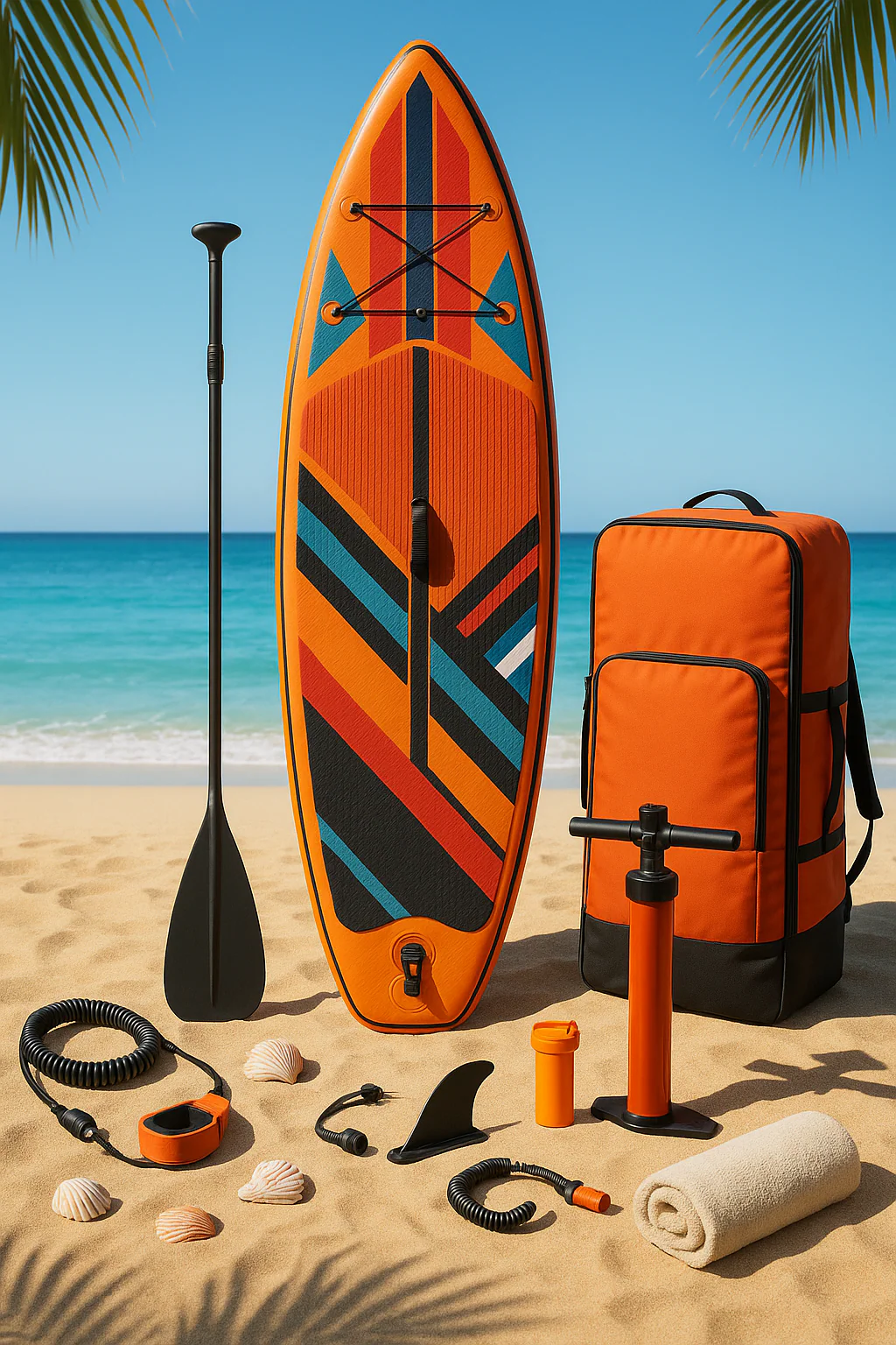 Oppusteligt paddleboard Orange Sort Bl PVC Polypropylen Velegnet til strand 305x76x15cm grCMwBA533oB