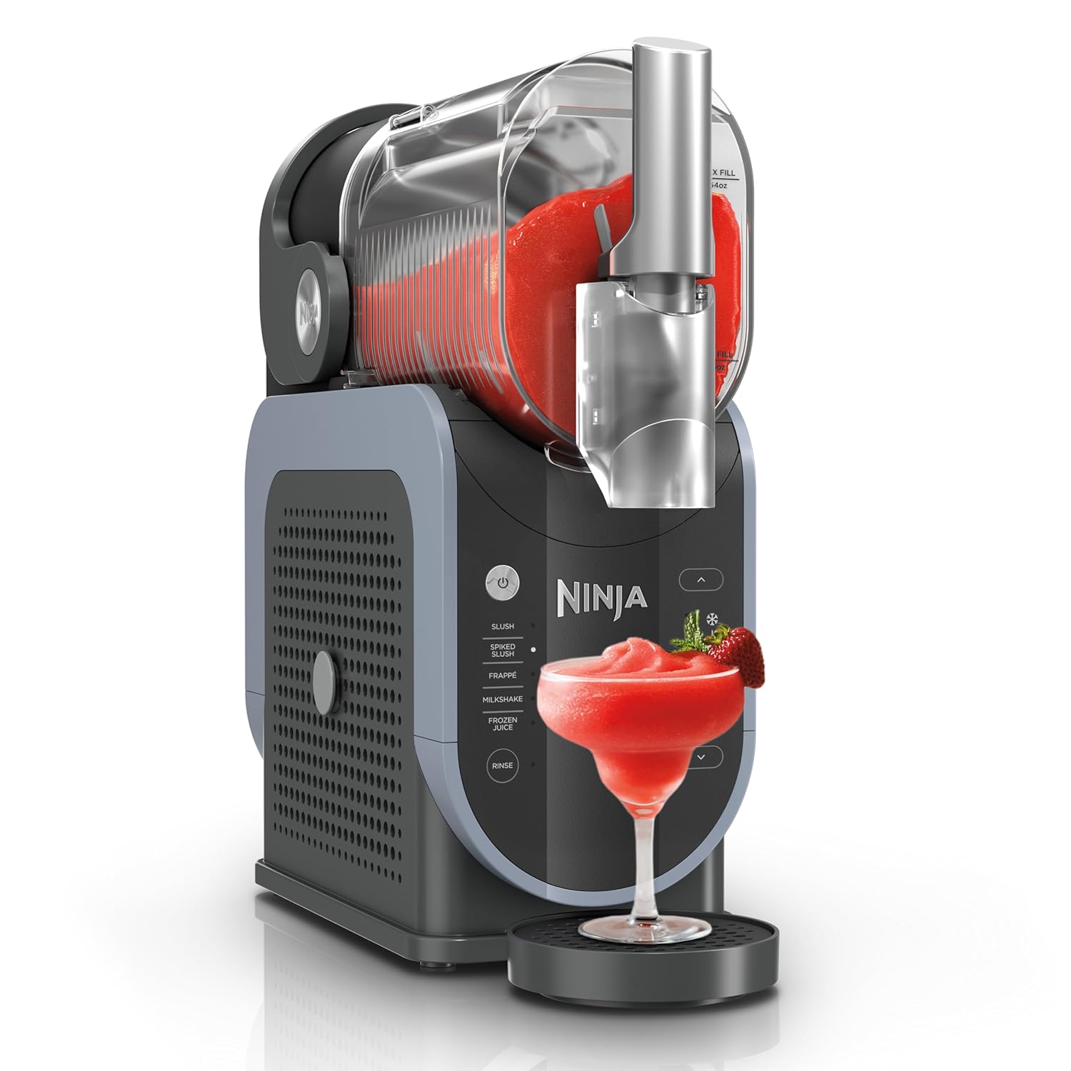 2025 SLUSHi with RapidChill Technology, 88 oz. Frozen Drink & Slushie Machine, 5 Preset Programs, Margaritas, Frapp茅s, and More, Premium Accents, Black, FS301