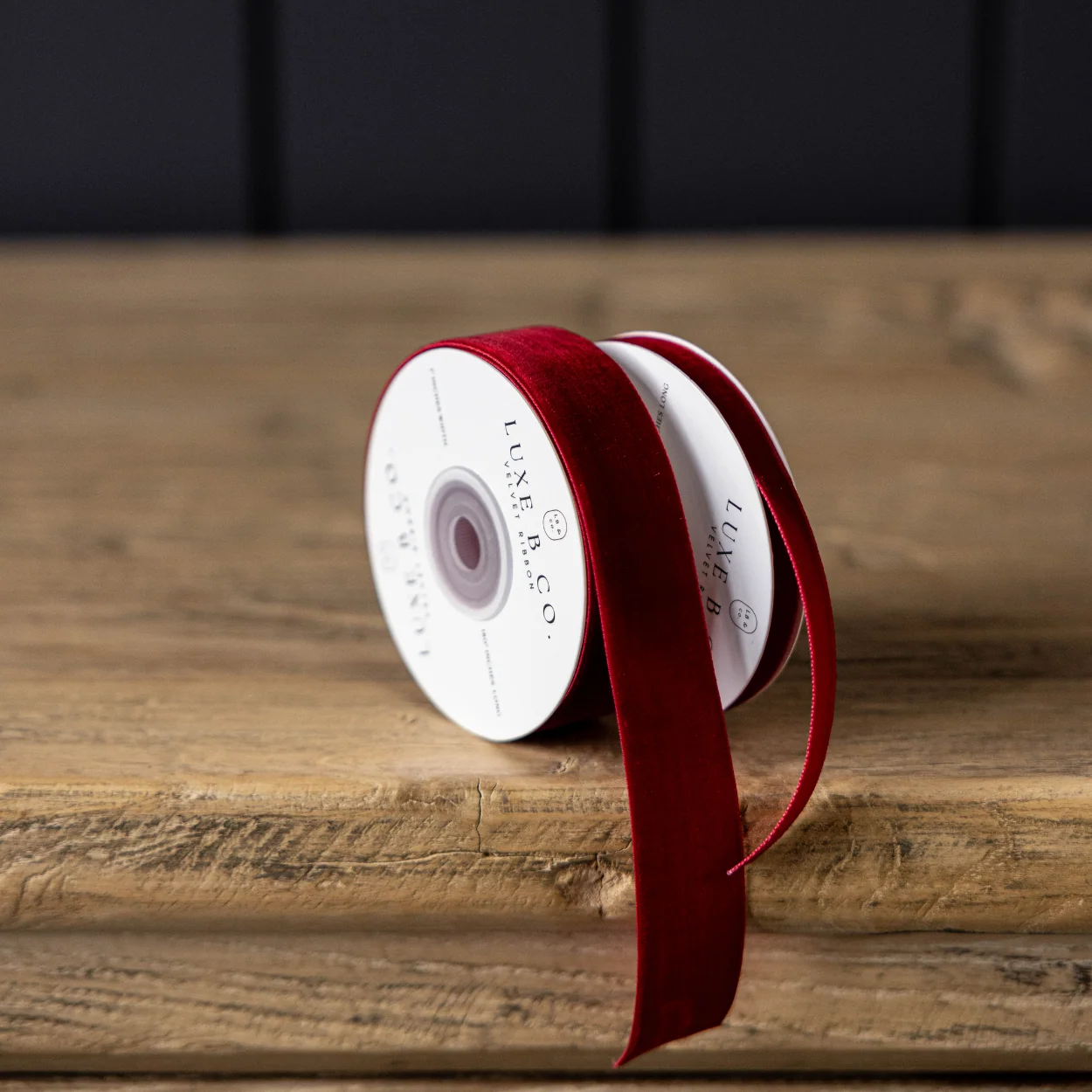 Garnet Red Velvet Ribbon Holiday Decor