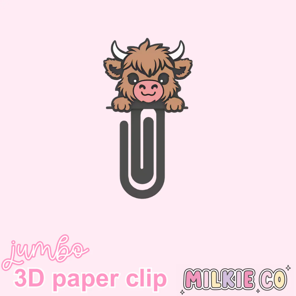 Cute Highland Cow Jumbo Paperclips