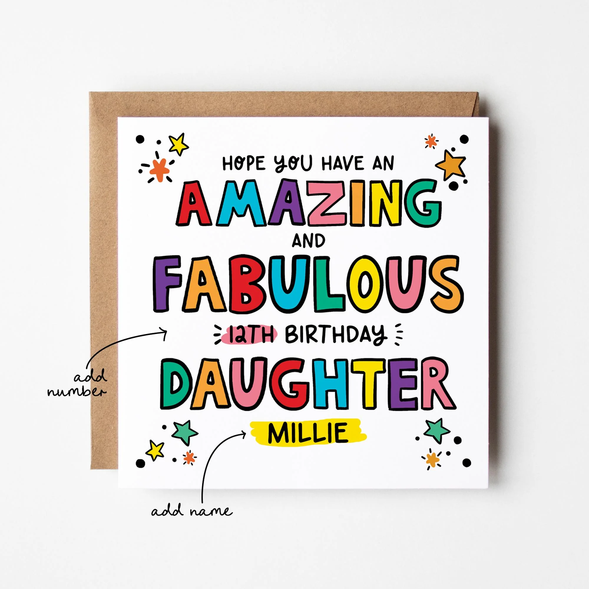 Amazing Daughter Birthday Card a?�� Birthday Number Card for Daughter a?�� Birthday Card For Daughter a?�� Birthday Card a?��