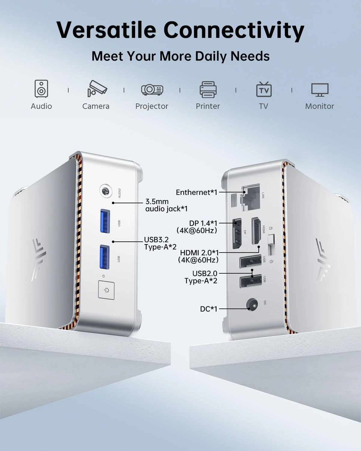 KAMRUI GK3Plus Mini PC, 16GB RAM, 512GB M.2 SSD Mini Computer