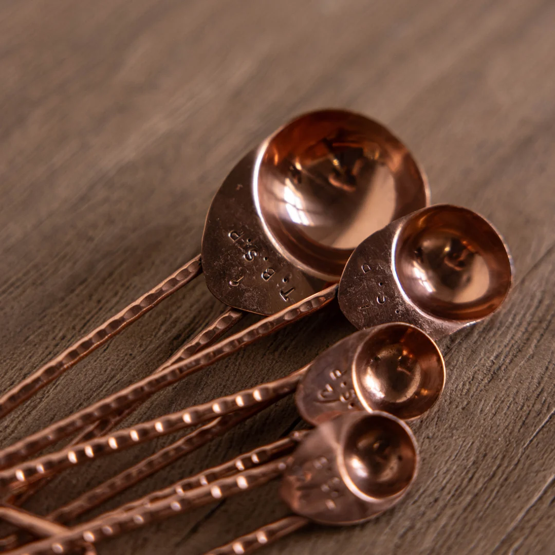 Copper Hammered Measuring Spoons