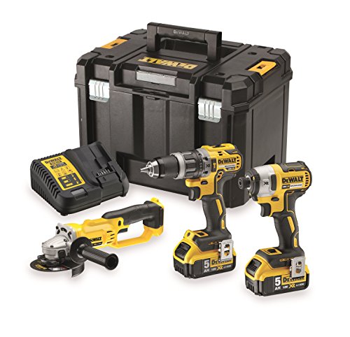 DEWALT DCK383P2T QW Kit Di 3 Strumenti 18 V, Trapano Avvitatore Compatto, Avvitatore A Urti E Meuleuses : Amazon.it: Fai da te