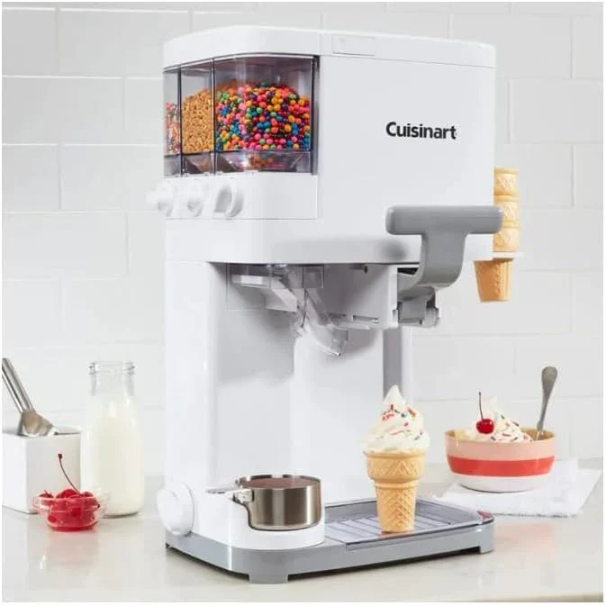 Cuisinart lágyfagylalt készítő – belekeverős fagylaltgép joghurt, szorbé, gelato, italok készítéséhez 1,5 literes, fehér, ICE-48