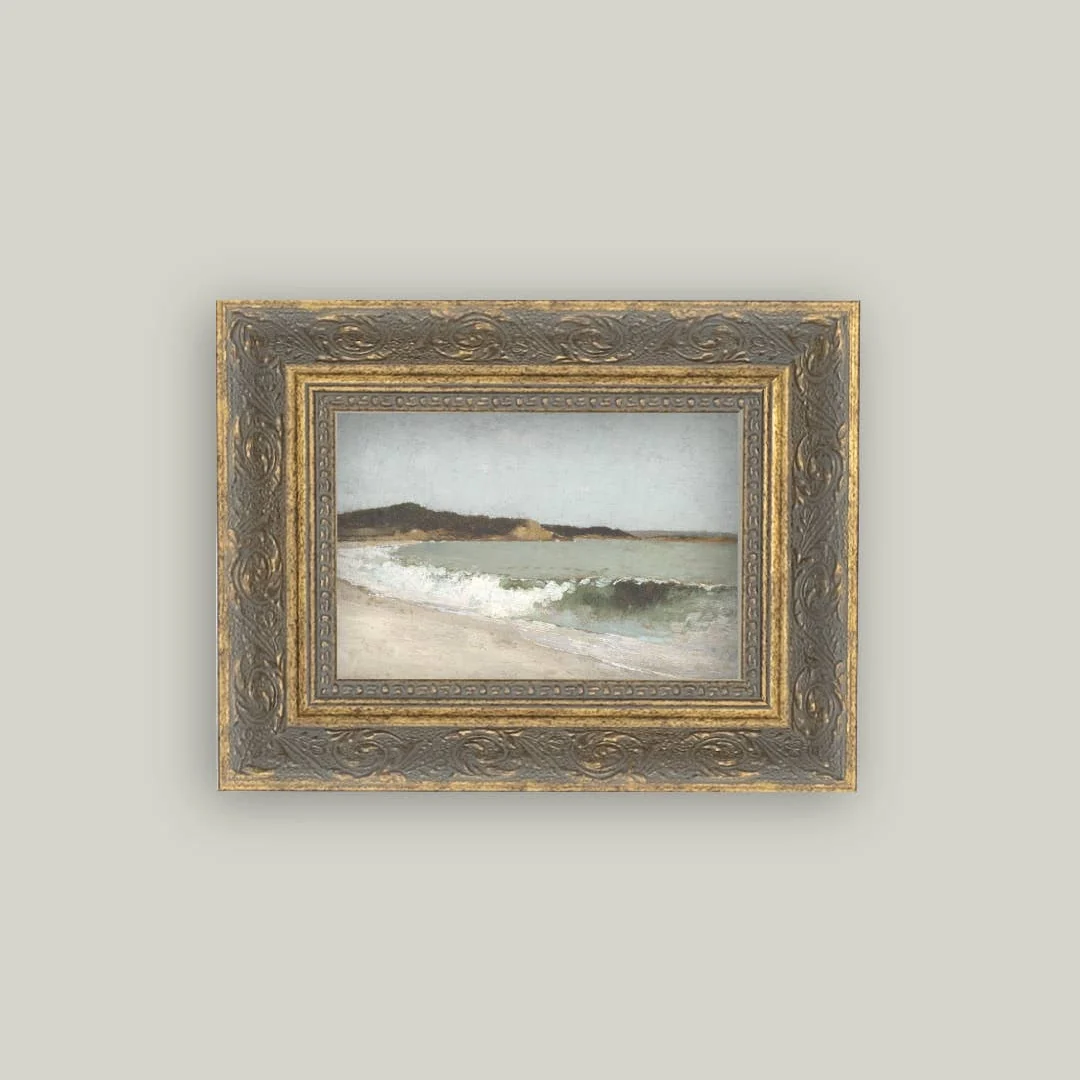 Beach Landscape Antique Inspired Framed Art